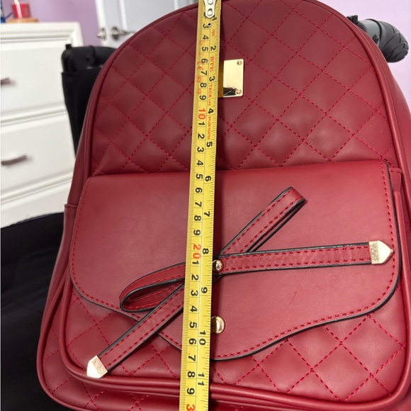 Girls Bowknot Cute Leather Backpack Mini Backpack Purse for Women (Red) (2 pcs) - Picture 13 of 14